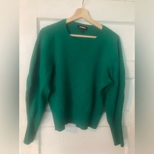Express Green top with puffy sleeves